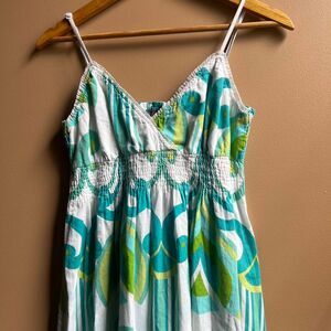 Vintage 100% cotton “Speed Control New York” boho abstract maxi dress